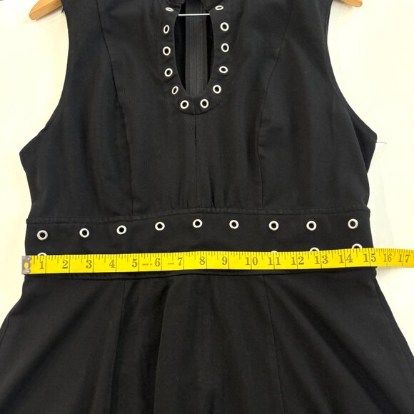 Tripp NYC Goth Black Asymmetrical Hem Dress Sz XL Eyelet Waist Sleeveless Witchy - Picture 9 of 10